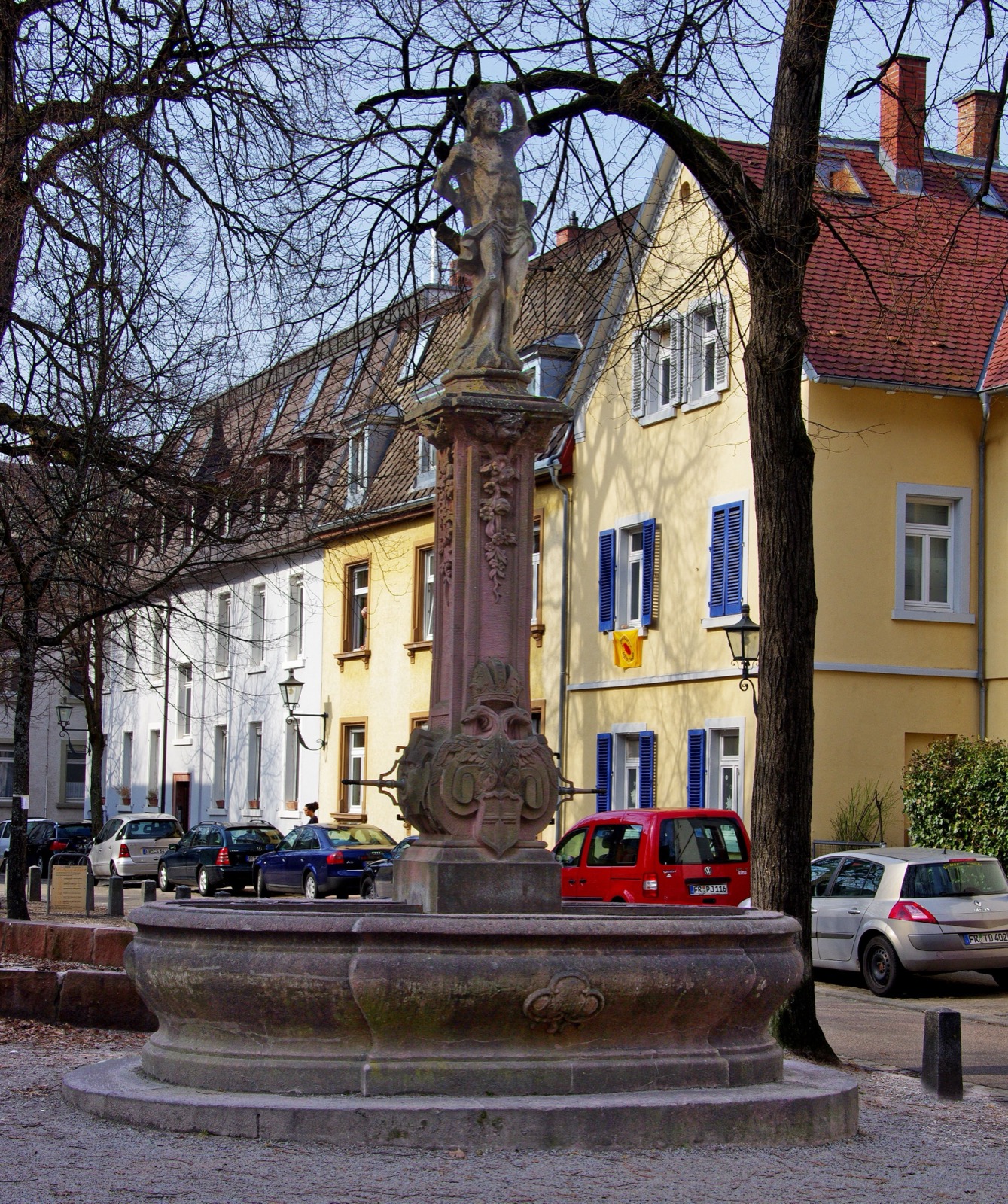Sebastians-Brunnen am Annaplatz in der Freiburger Mittelwiehre